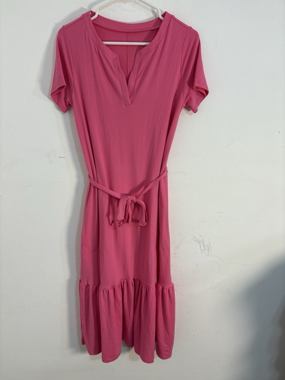 Comfort Code Women's Jersey Knit Belted Dress Tropical Pink XS New NWOT